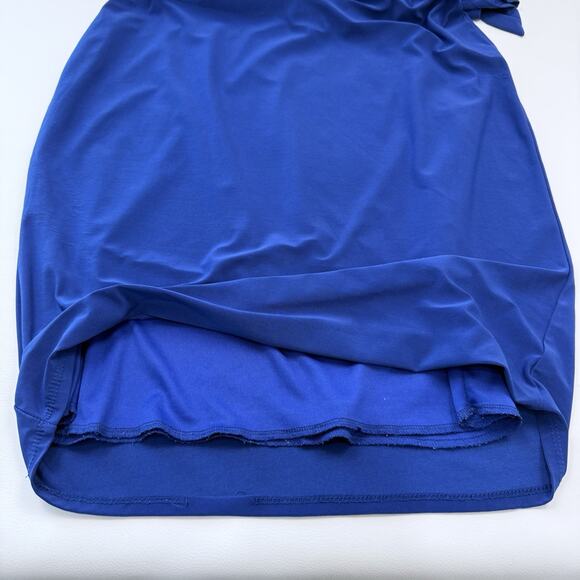 Vtg Royal Blue‎ Sheath Dress Size 2X Layered Bell Sleeves Body Skimming Stretchy - Picture 6 of 11